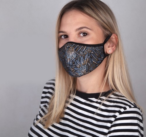 FACE MASK  - NIEBIESKO-SZARA